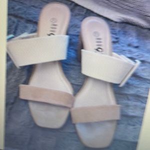 Beige slip on sandals size 7 1/2 no box